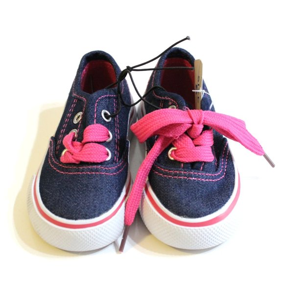 Kidgets Girl's Denim Canvas Sneakers Infant Size 5 - Picture 1 of 5